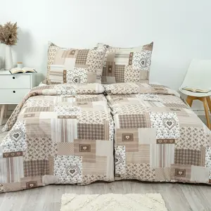 Stanex Bavlněné povlečení Pečvork béžová, 140 x 200 cm, 70 x 90 cm