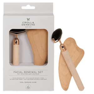 Masážní váleček a destička na obličej Gua Sha Obsidian