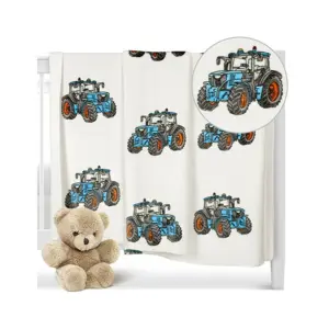 Bellatex Dětská přikrývka Ella Traktor modrá, 100 x 150 cm