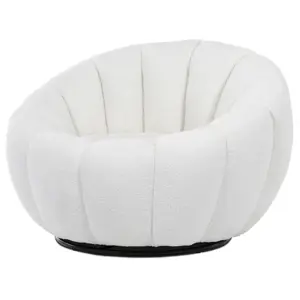 Otočné křeslo Bouclé WT2, bílá