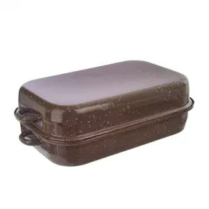 Pekáč smalt BROWN 34,5x23 cm víko , M