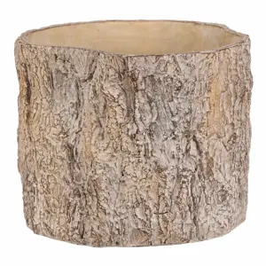 Obal na květiny imitace dřevěné kůry, 24 x 23 x 18 cm, beton, 24 cm