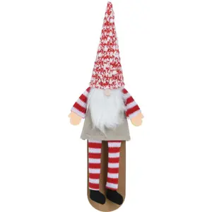 Vánoční dekorace na láhev Skřítek, 29 cm, červená