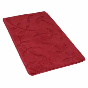 Kvalitex Koupelnová předložka Listy vínová, 60 x 100 cm
