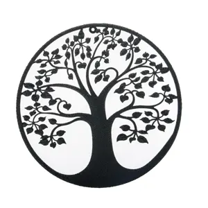 Kovová nástěná dekorace Strom života černá, 39,8 cm