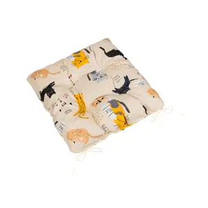 Bellatex Sedák Adéla prošívaný Kočka žlutá, 40 x 40 cm