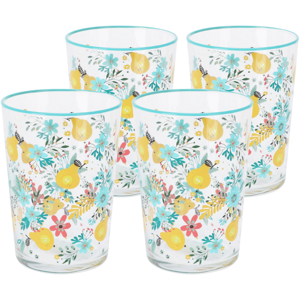 4dílná sada sklenic Flowers & Fruits 510 ml, modrá