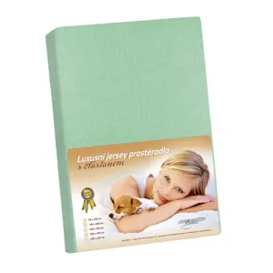 Bellatex Jersey prostěradlo s elastanem zelená, 100 x 200 cm