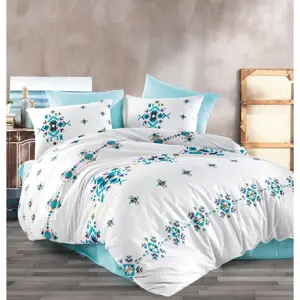 BedTex Bavlněné povlečení Hippi tyrkysová, 220 x 200 cm, 2 ks 70 x 90 cm, 220 x 200 cm, 2 ks 70 x 90 cm
