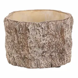 Obal na květiny imitace dřevěné kůry, 16 x 16 x 10 cm, beton, 16 cm
