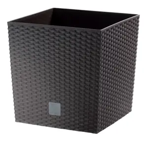 Obal na květináč Rato Low tmavě hnědá, 17 x 17 cm, S