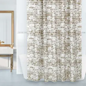 Bellatex Koupelnový závěs Zeď hnědá, 180 x 200 cm