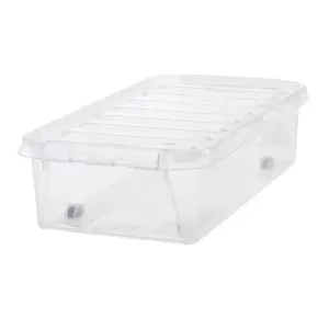 SmartStore Úložný box s bílými klipy a kolečky Classic, 31 l, 31 l