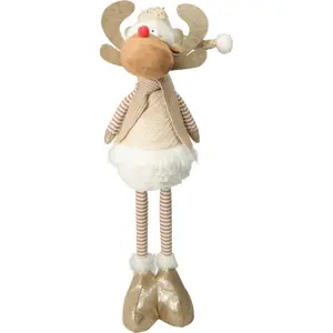 Vánoční stojící sobík Fred, teleskopické nohy, 14x12x49cm