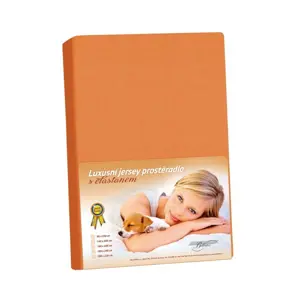 Bellatex Jersey prostěradlo s elastanem mandarinková, 90 x 200 cm